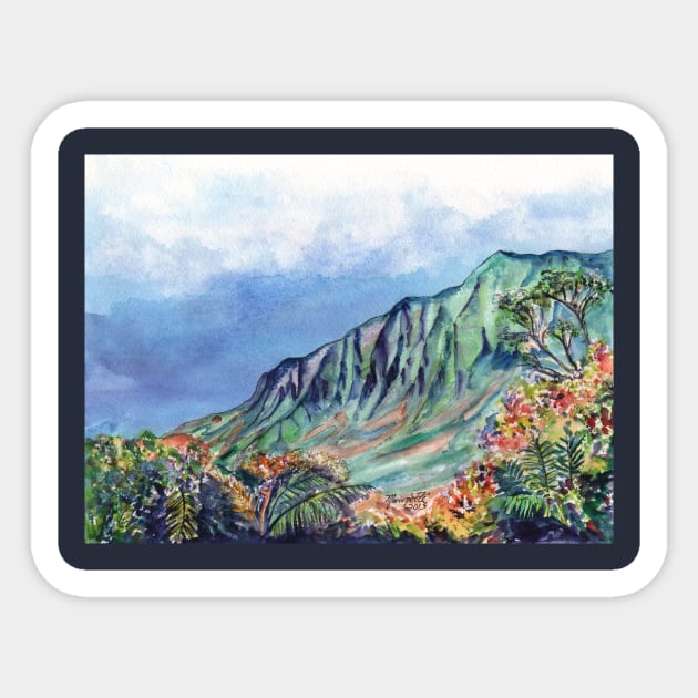 Kauai Kalalau Valley Sticker by KauaiArtist